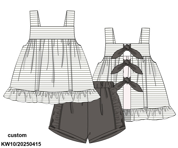 Camo & Stripes Girls Short Set