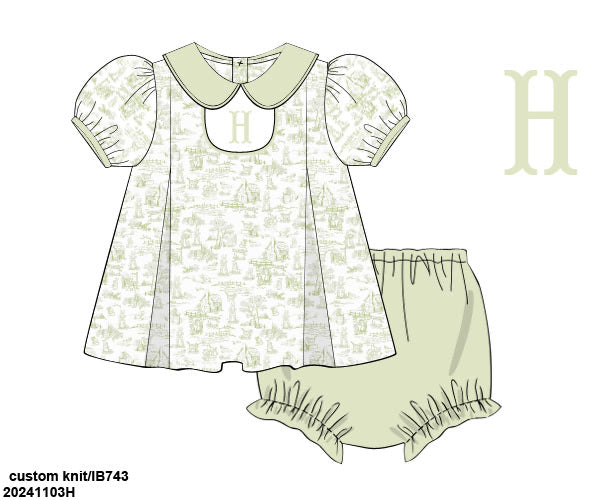Toile Easter Bloomer Set