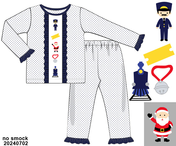 Christmas Train Bitty Dot PJs