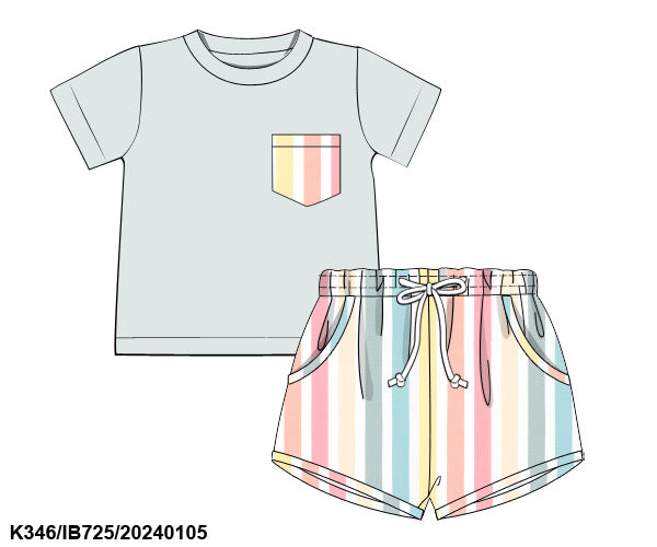 Pastel Stripes Boys Set