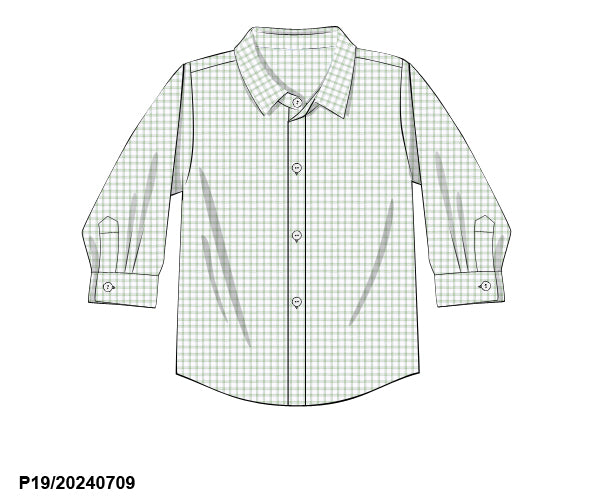 Sage Gingham Button Up