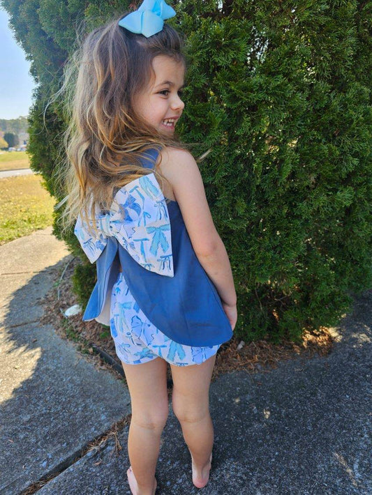 Blue Bows Bloomer Set