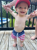 American Flag Swim Boys Trunks ETA early June