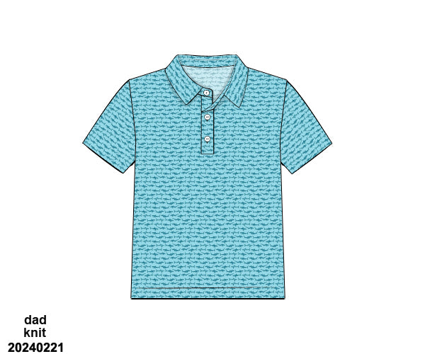 Summer Blues Men's Shark Polo