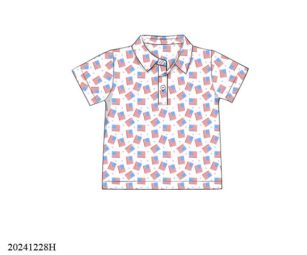 Red, White & Blue Boys Polo ETA early June