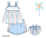 Smocked Pinwheels Girls Short Set