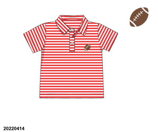 Red Stripes Football Polo
